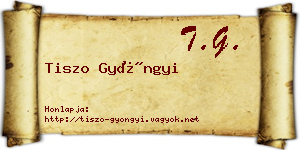 Tiszo Gyöngyi névjegykártya